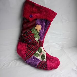 Festive Red and Purple Christmas Stocking